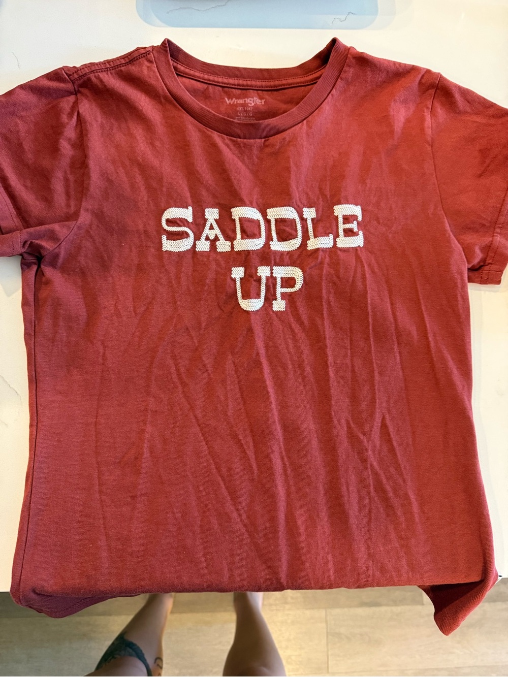 Wrangler Red 'Saddle Up' Short Sleeve Tee
